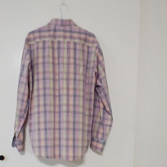 Bugatchi Uomo Classic Fit Multicolor Check Dress Shirt – Size M - Picture 3 of 12